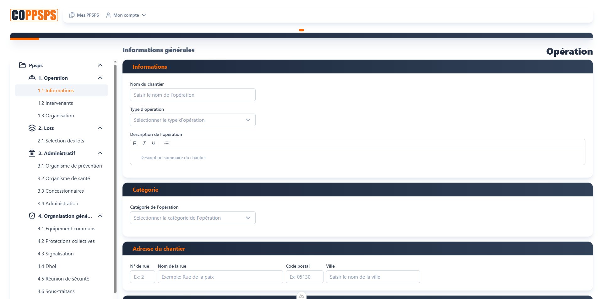 Aperçu de l'application CoPpsps